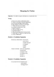 English Worksheet: Shopping
