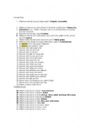 English Worksheet: QUIZ ABOUT ANIMAL