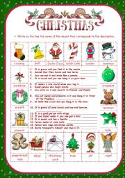 CHRISTMAS - MATCH THE DESCRIPTIONS