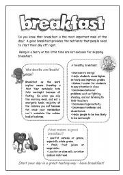 English Worksheet: BREAKFAST