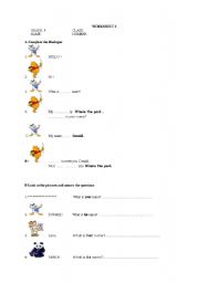 English Worksheet: asking-answering  names