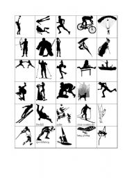 English Worksheet: sports-vocabulary practice, it can be a bingo as well