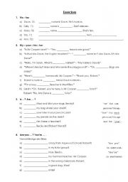 English Worksheet: Exercises for the first weeks of English