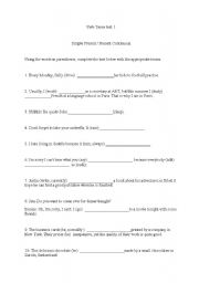English worksheet: tenses quiz