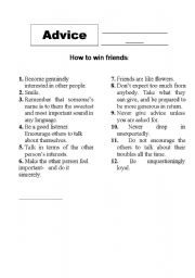 English Worksheet: Giving advice