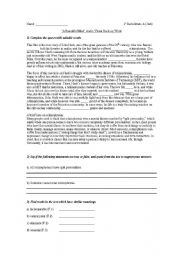 English Worksheet: A Beautiful Mind follow up sheet