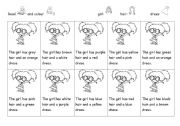 English Worksheet: Colour the girls