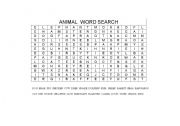English Worksheet: Animal vocabulary wordsearch