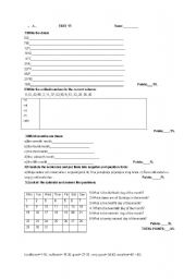 English worksheet: test