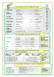 English Worksheet: QUESTIONS FORMING -  rules + exercises