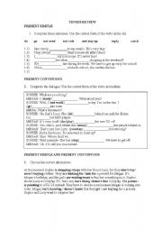 English Worksheet: English grammar revision