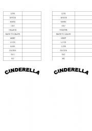 English worksheet: cinderella vocabulary