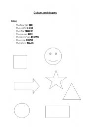 English worksheet: Colours and Shapes