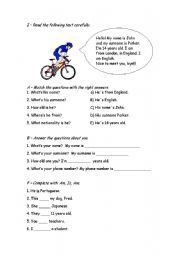 English Worksheet: reading comprehension