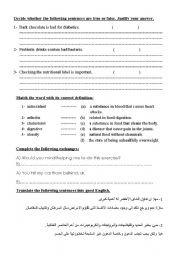 English worksheet: excercises