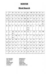 English Worksheet: Winter Word Search
