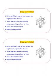 English Worksheet: group work rules