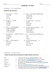 English Worksheet: If + imperatives - Phrasal verbs