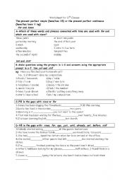 English Worksheet: for and since