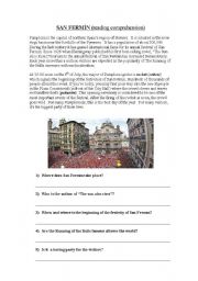 English Worksheet: SAN FERMN