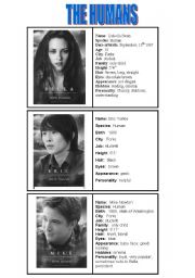 English Worksheet: New moon characters B/W - speaking cards 1/5