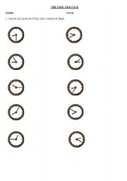 English worksheet: the time