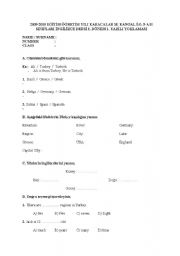 English Worksheet: regions countries