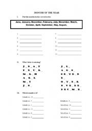 English Worksheet: Months of the year 