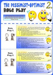 English Worksheet: Pessimist-Optimist Role Play 2.