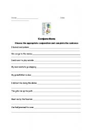 English worksheet: Conjunction Worksheet