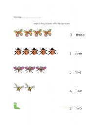English worksheet: Bug counting
