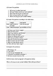 English worksheet: future tense