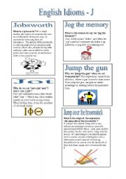 English Worksheet: English Idioms - J