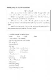 English worksheet: Reading 