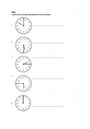 English worksheet: Time