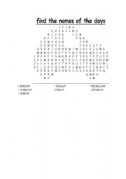 English Worksheet: funny days puzzle