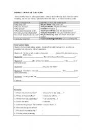 English Worksheet: indirect or polite questions