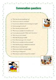 English Worksheet: Basic conversation questions