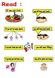 English worksheet: teeth and if conditionals