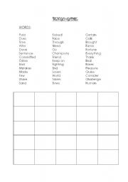 English worksheet: Bingo Game with a song