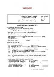 English Worksheet: WORKSHEET ON A /AN/SOME/ANY