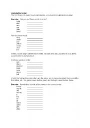 English worksheet: Alphabetical Order practice