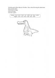 English Worksheet: Body and colours