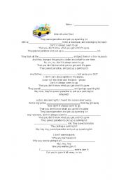 English worksheet: Yellow Taxi