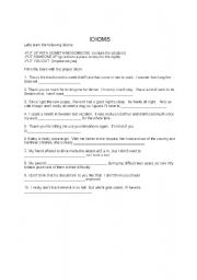 English worksheet: Idioms - 