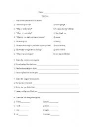 English Worksheet: grammar test 