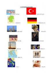 English worksheet: countries&nations