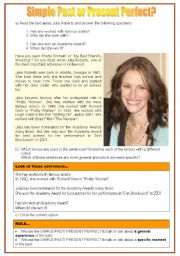 English Worksheet: Simple Past or Present Perfect?