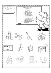 English Worksheet: MY TEACHERS LIST