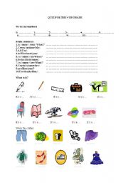 English worksheet: mixed exercises for elementary